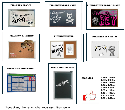 Pizarrones de diferentes tipos